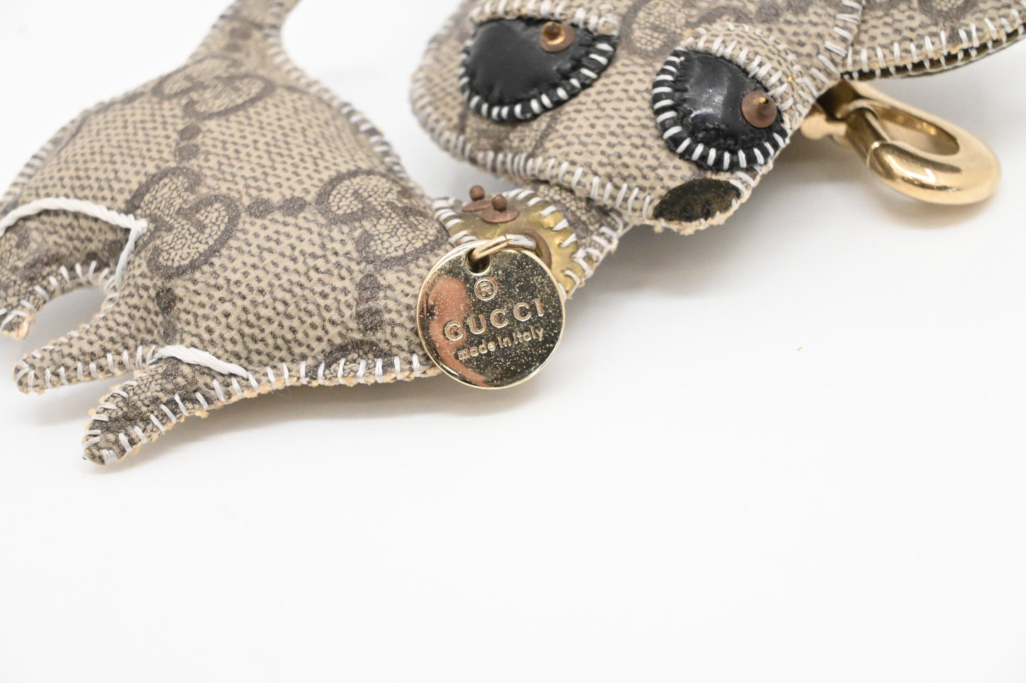 Gucci "Brando the Chihuahua" Bag Charm in GG Supreme Canvas