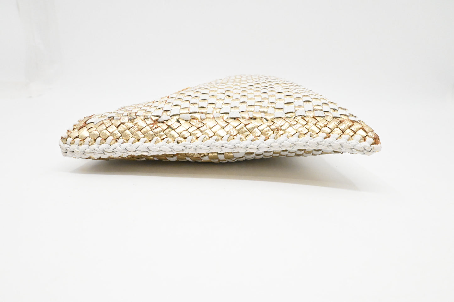 Prada Clutch in White and Gold Leather