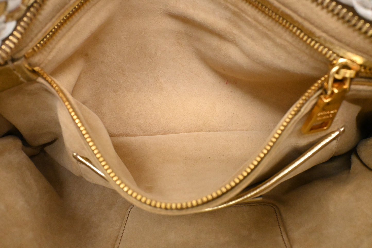 Prada Clutch in White and Gold Leather