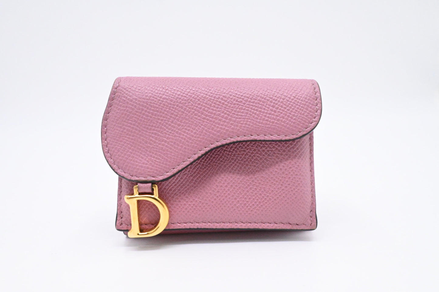 Dior Saddle Compact Wallet in Pink Leather