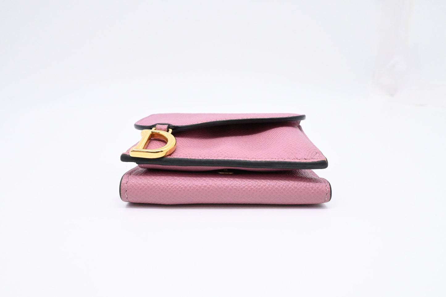 Dior Saddle Compact Wallet in Pink Leather