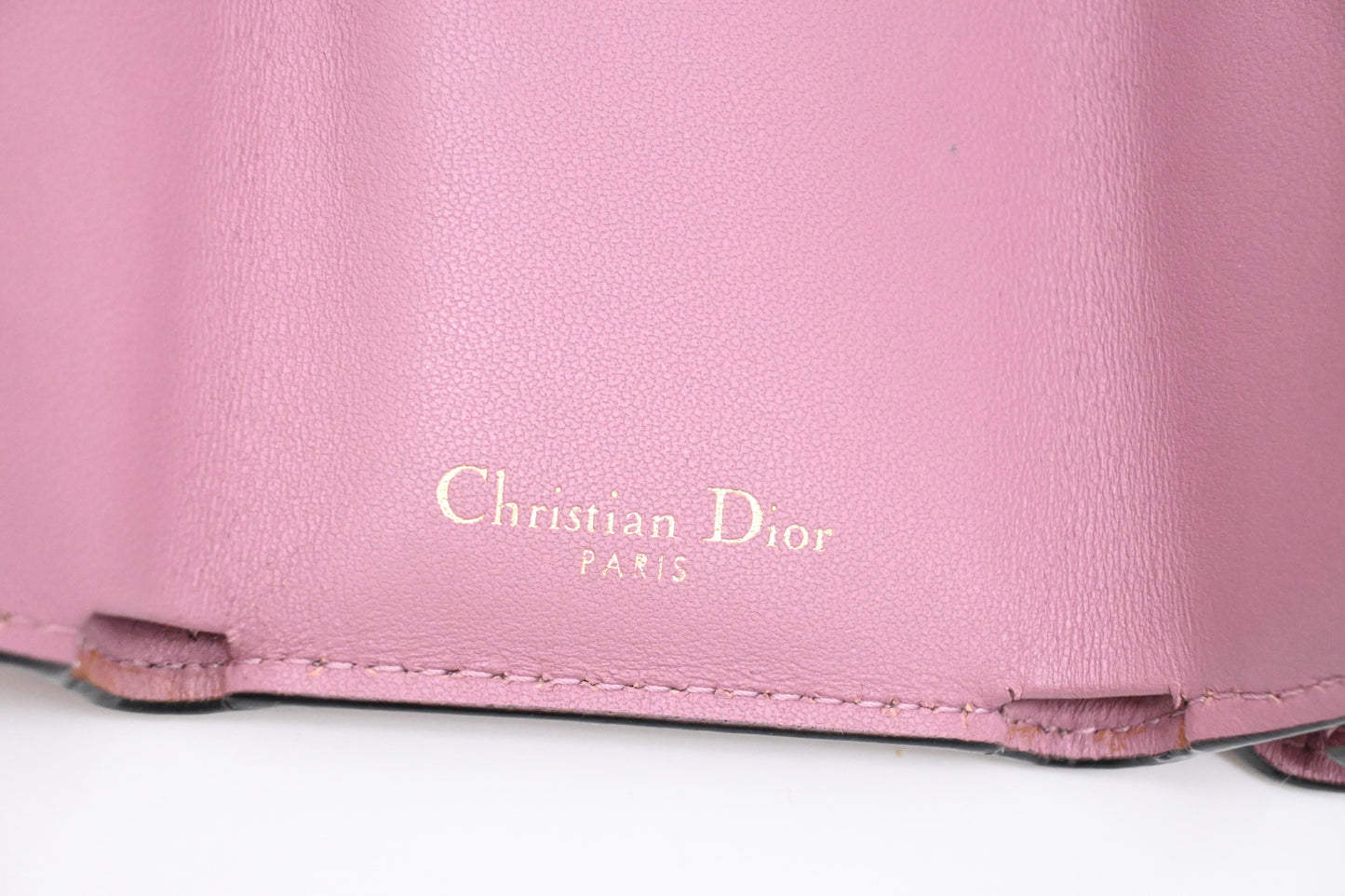 Dior Saddle Compact Wallet in Pink Leather