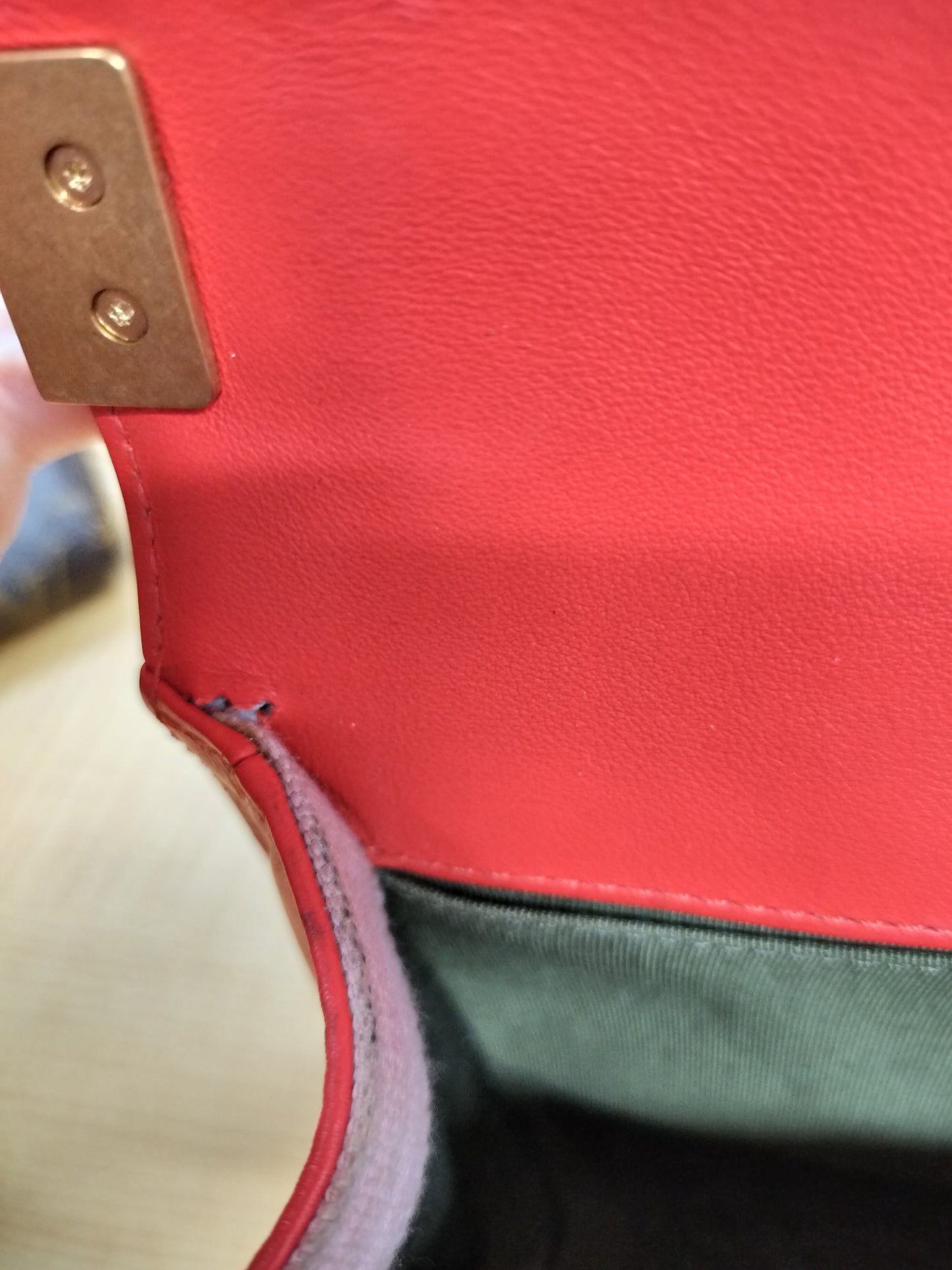 Chanel Small Boy Bag in Red-Orange Leather
