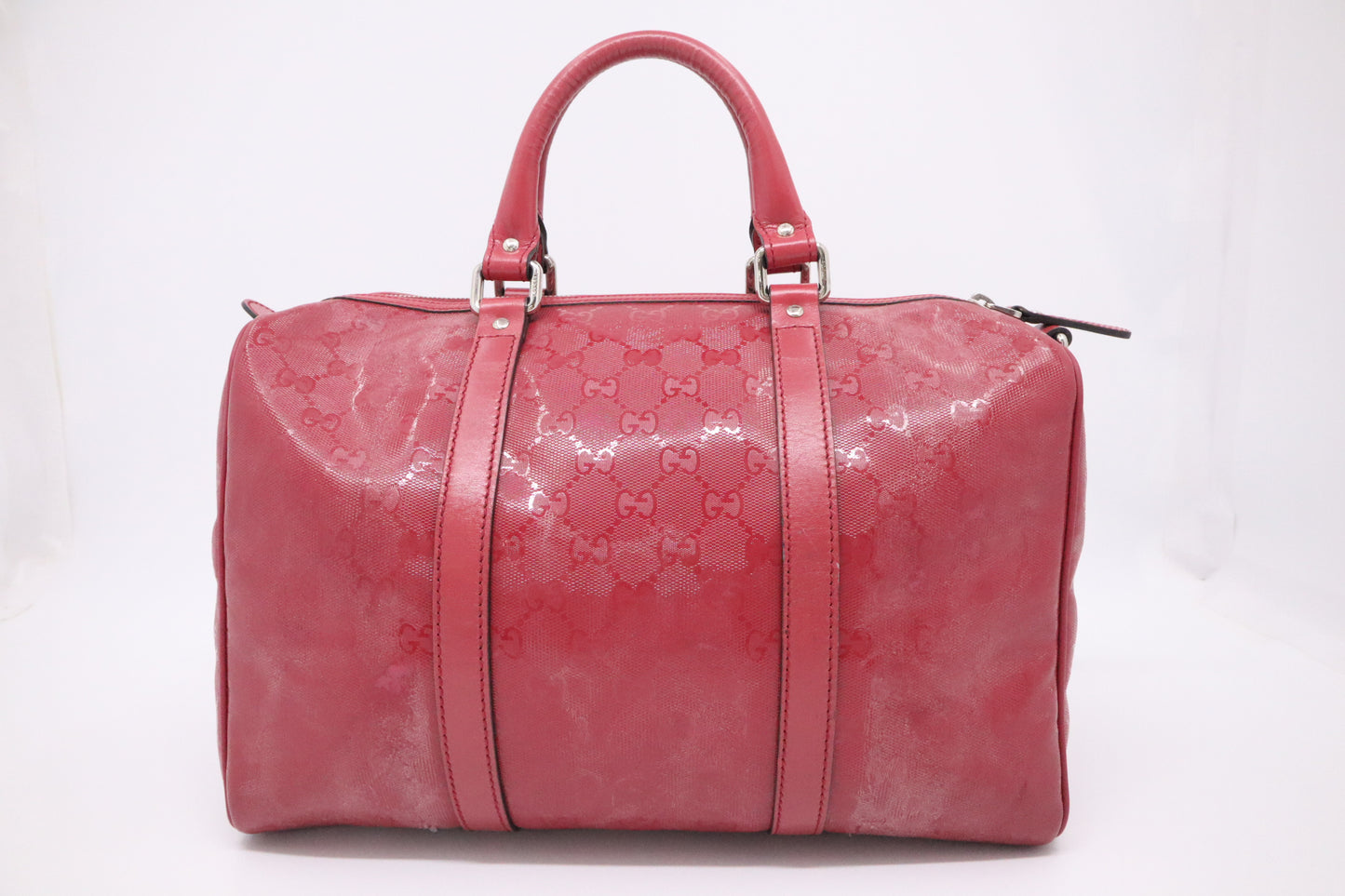Gucci Boston Bag in Red Guccissima Coated Canvas