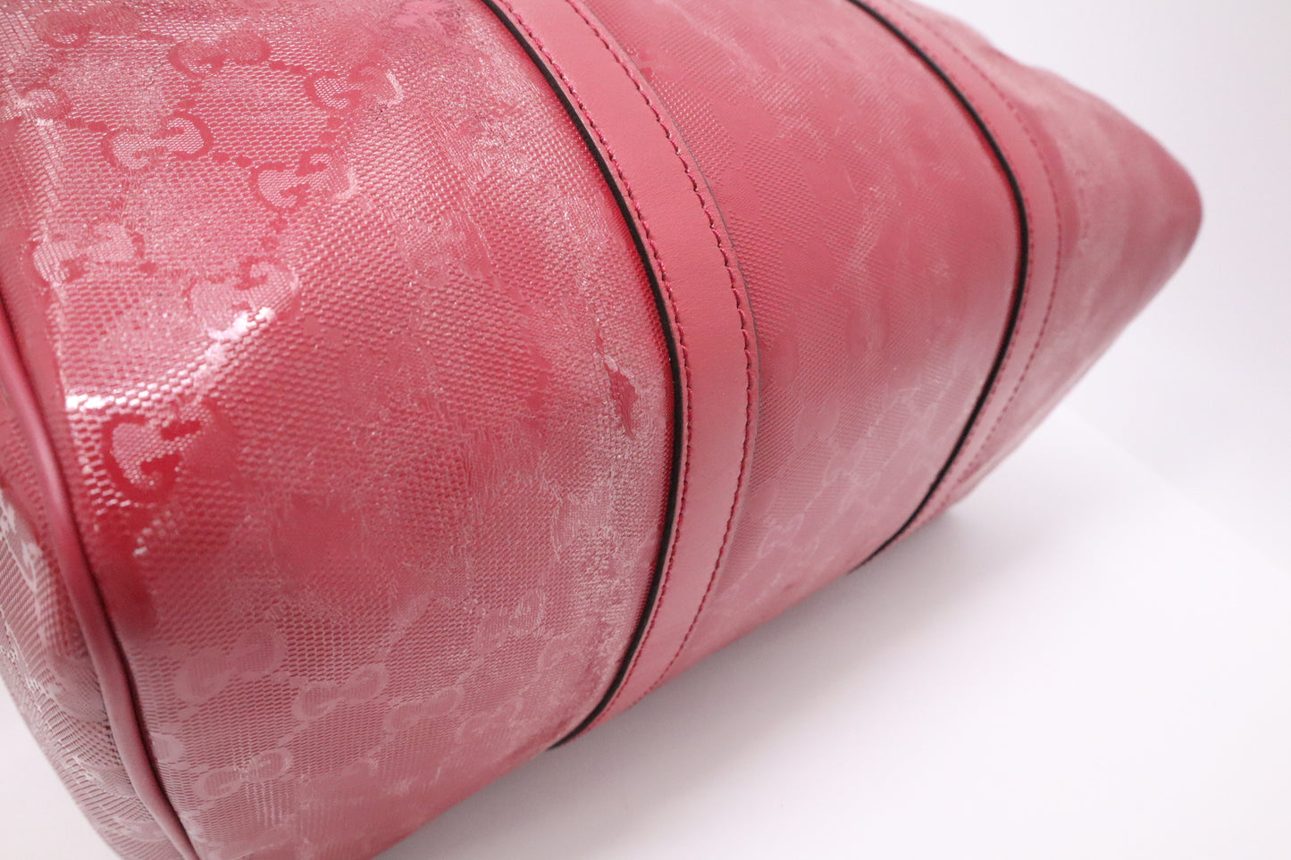 Gucci Boston Bag in Red Guccissima Coated Canvas
