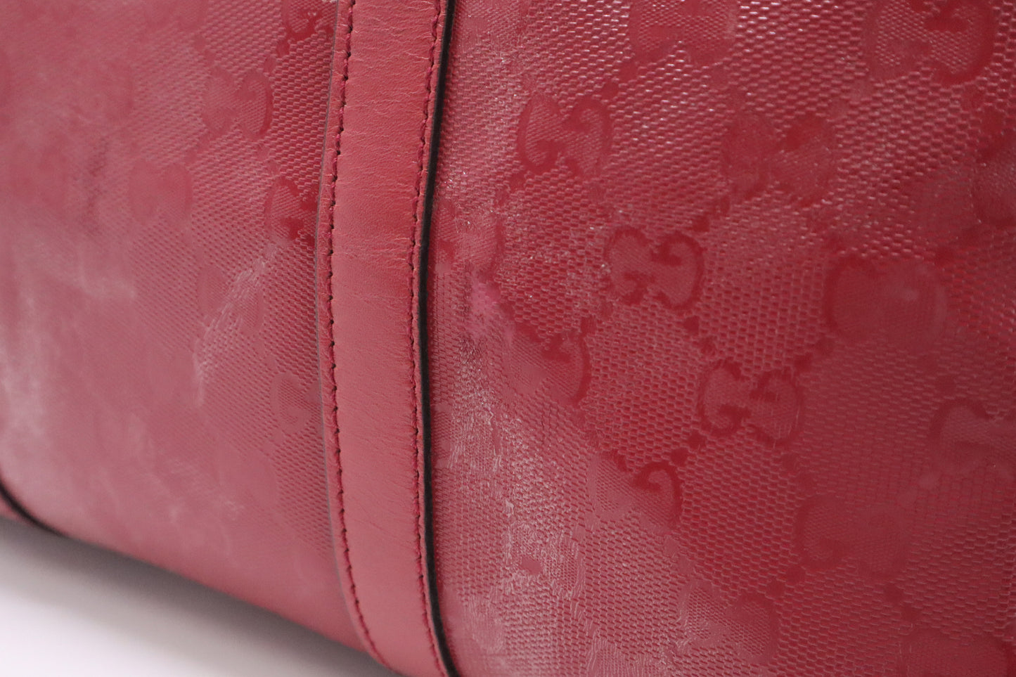 Gucci Boston Bag in Red Guccissima Coated Canvas