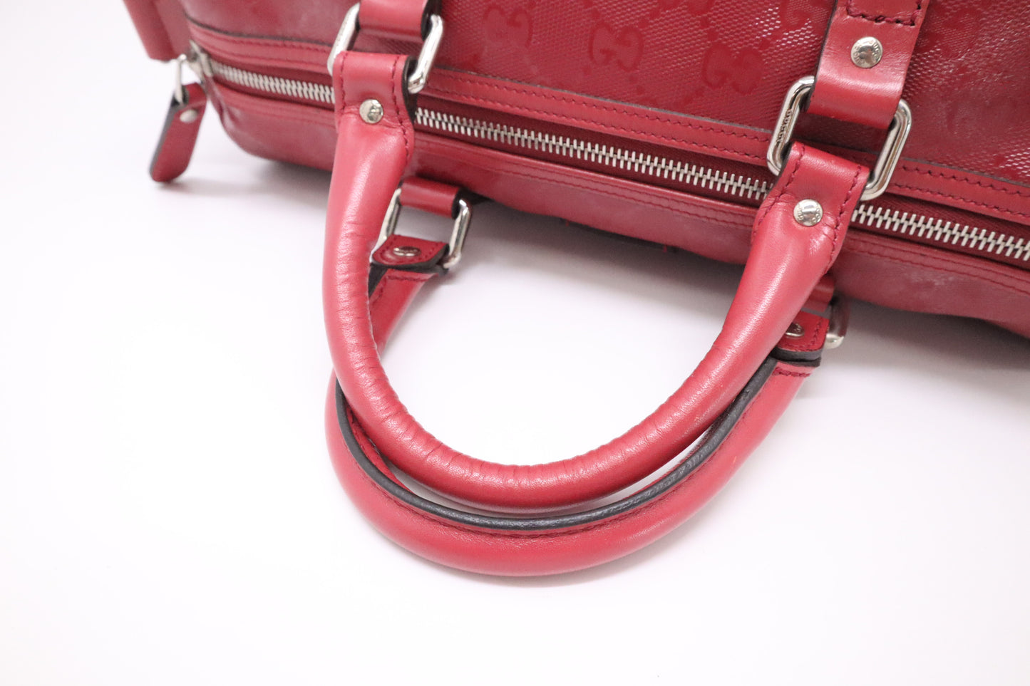 Gucci Boston Bag in Red Guccissima Coated Canvas