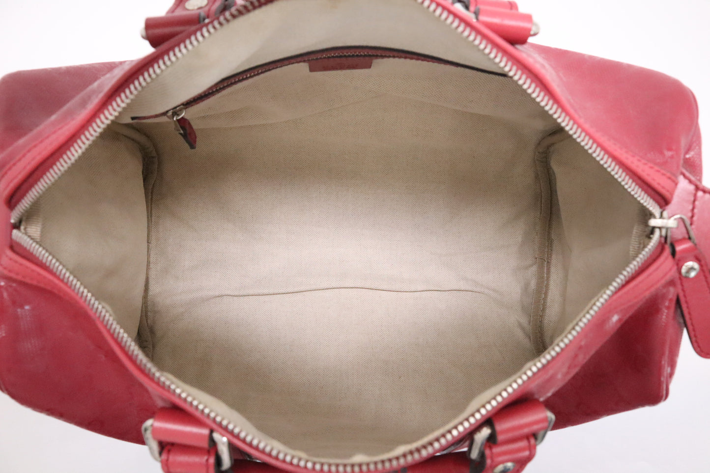Gucci Boston Bag in Red Guccissima Coated Canvas