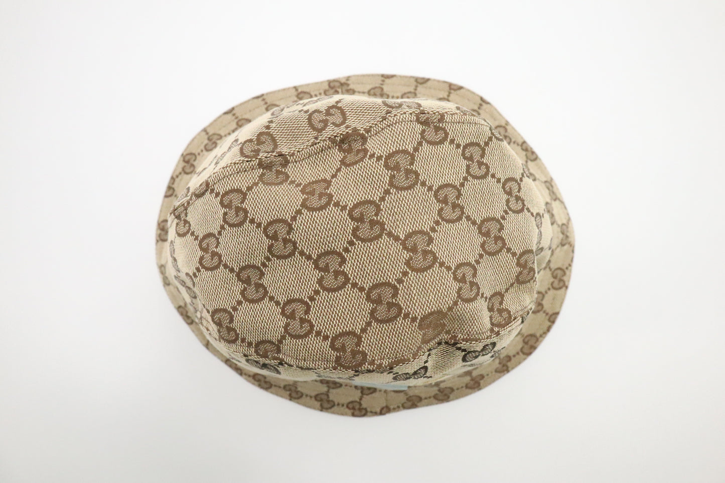 Gucci Bucket Hat in Beige and Brown Canvas
