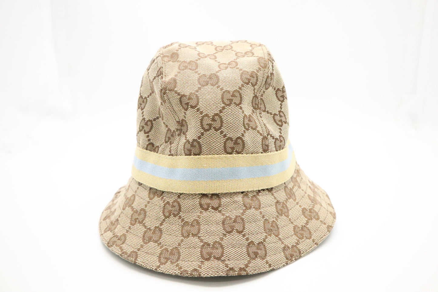 Gucci Bucket Hat in Beige and Brown Canvas