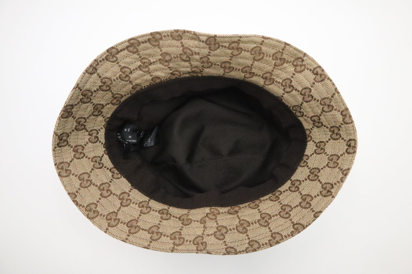 Gucci Bucket Hat in Beige and Brown Canvas