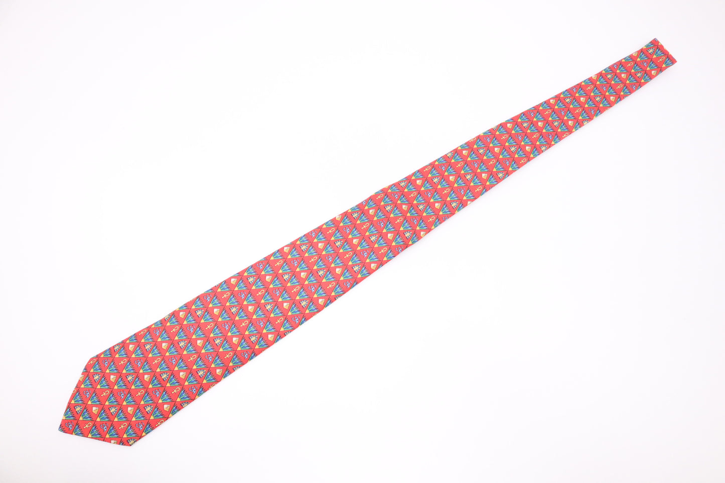 Hermès Egypt Tie in Red Silk