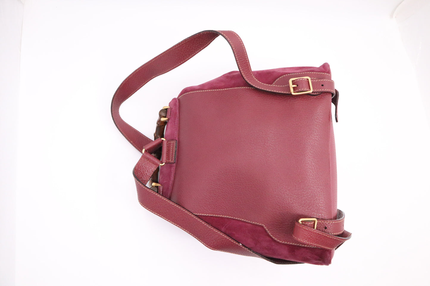 Gucci Bamboo Backpack in Purple Suede