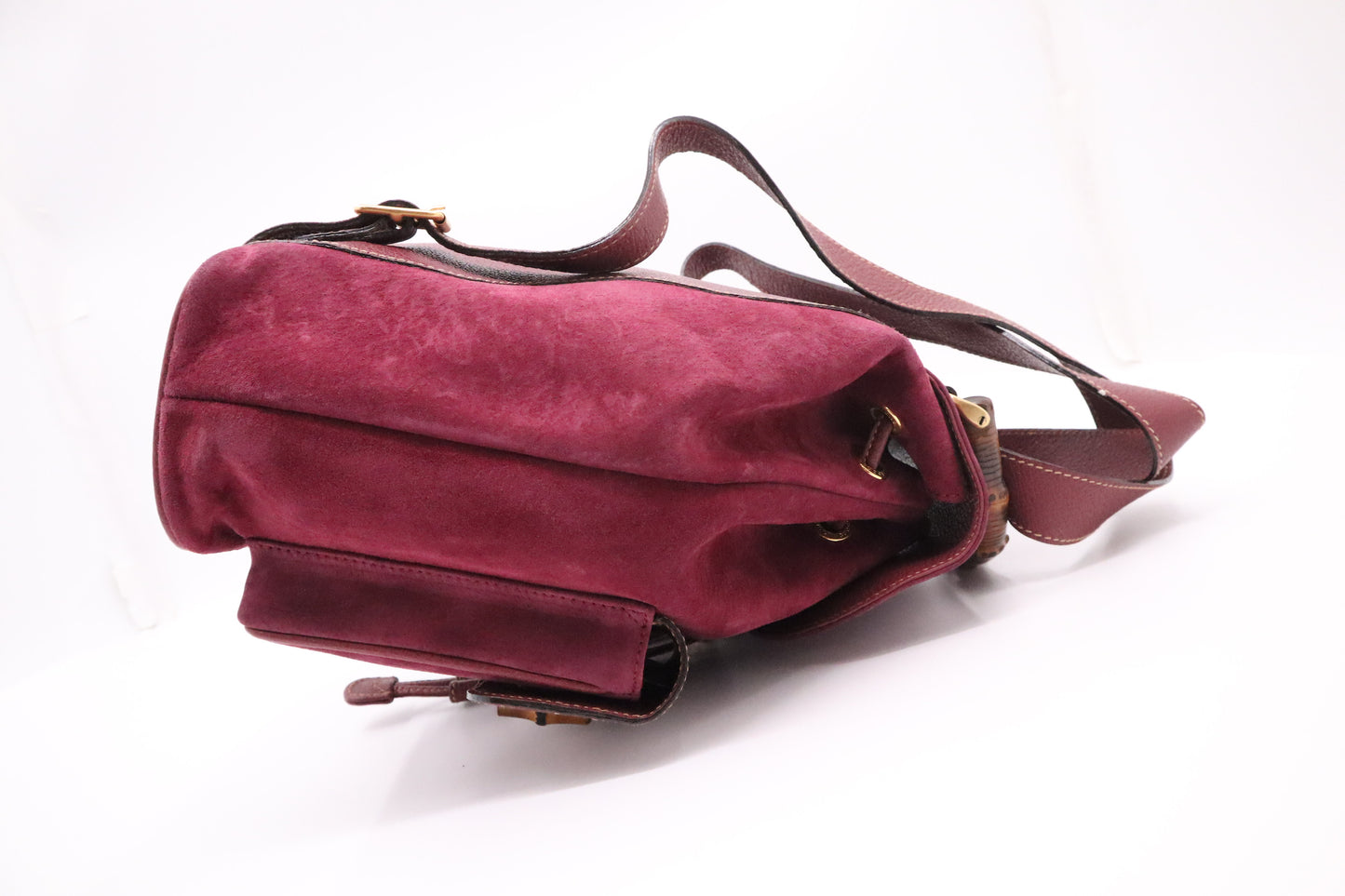 Gucci Bamboo Backpack in Purple Suede