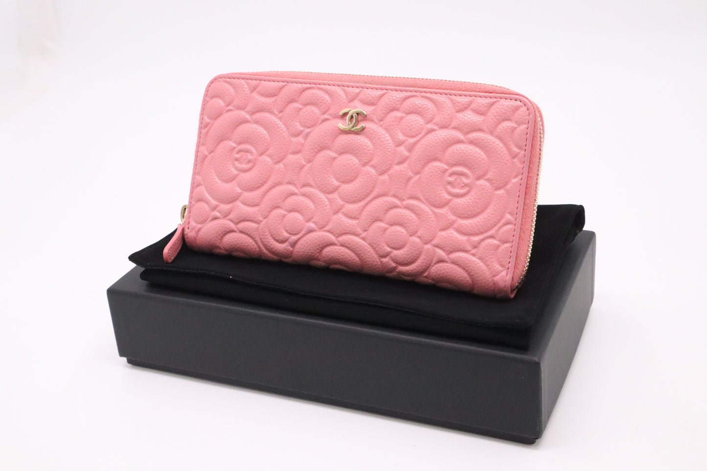 Chanel Long Wallet in Pink Camellia Leather