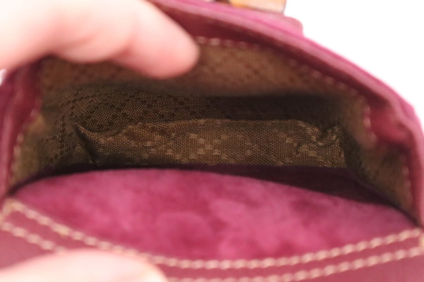Gucci Bamboo Backpack in Purple Suede
