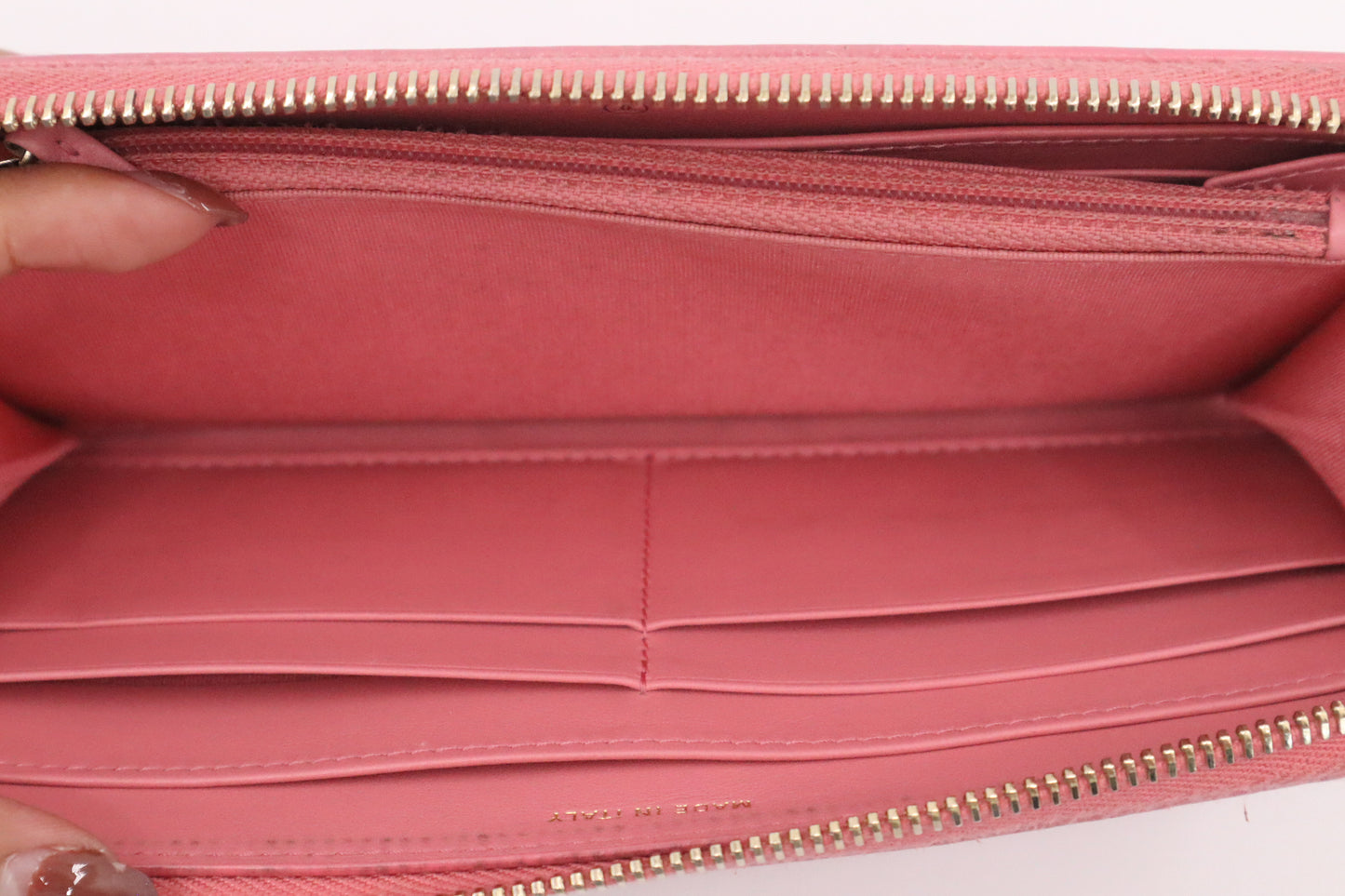 Chanel Long Wallet in Pink Camellia Leather