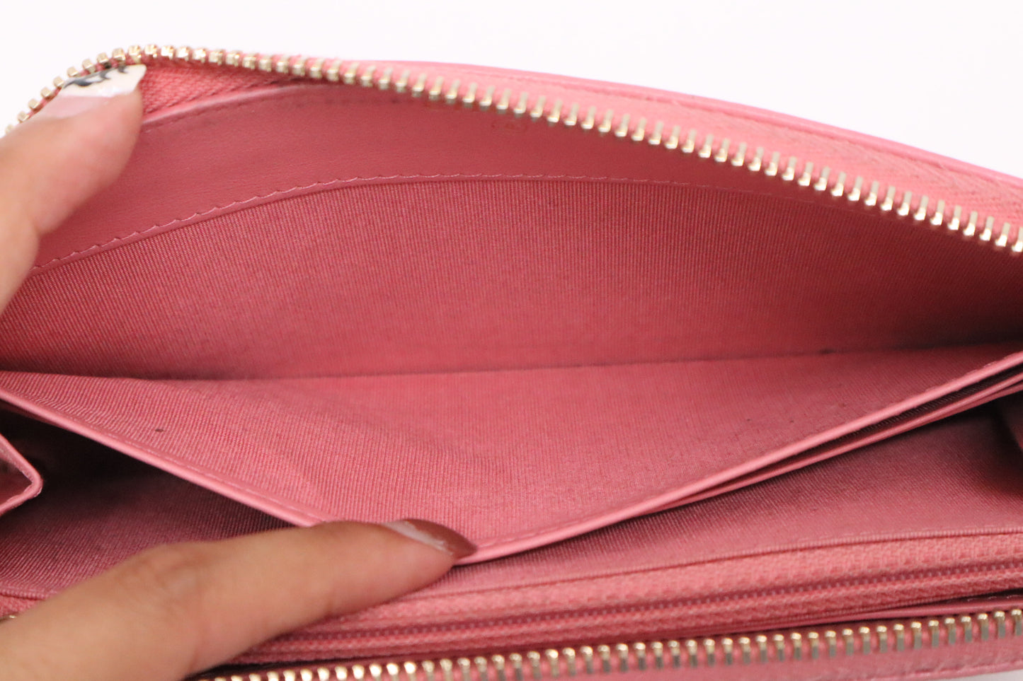 Chanel Long Wallet in Pink Camellia Leather