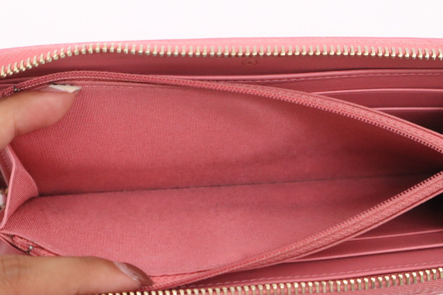 Chanel Long Wallet in Pink Camellia Leather