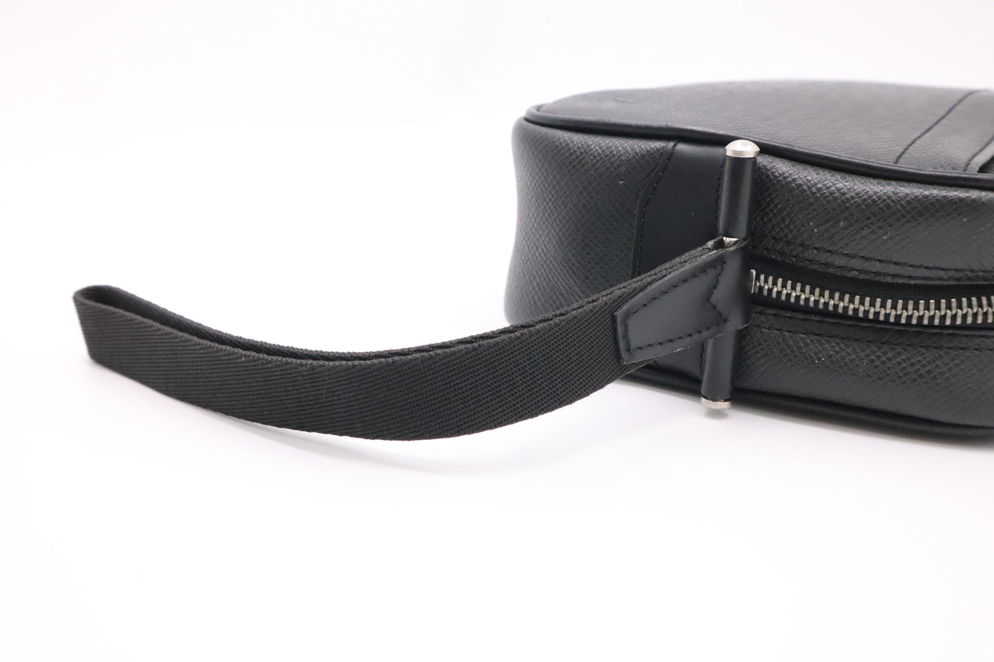 Louis Vuitton Wrist Bag in Dark Grey Taiga Leather
