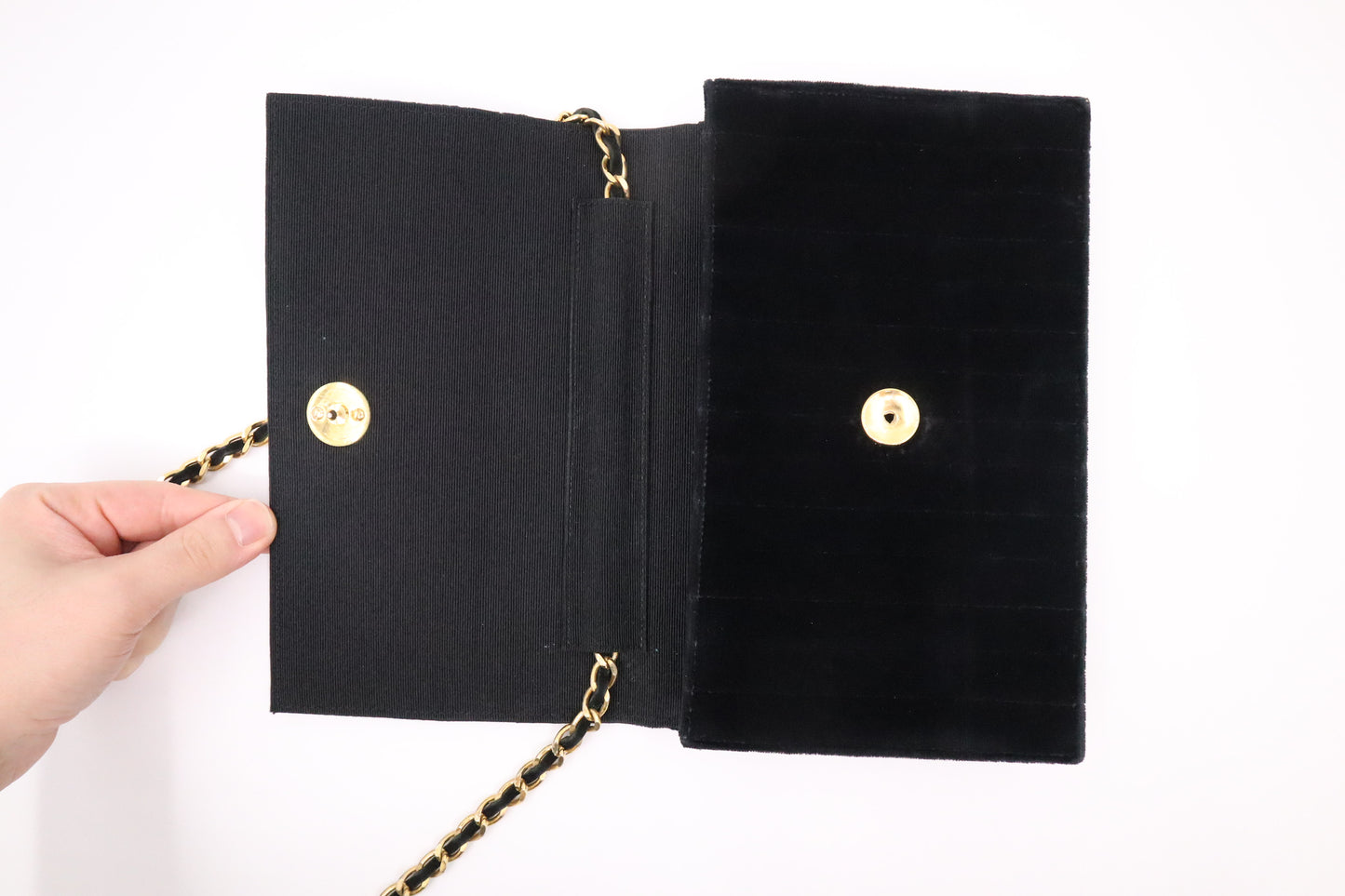 Chanel Shoulder Bag in Black Velvet