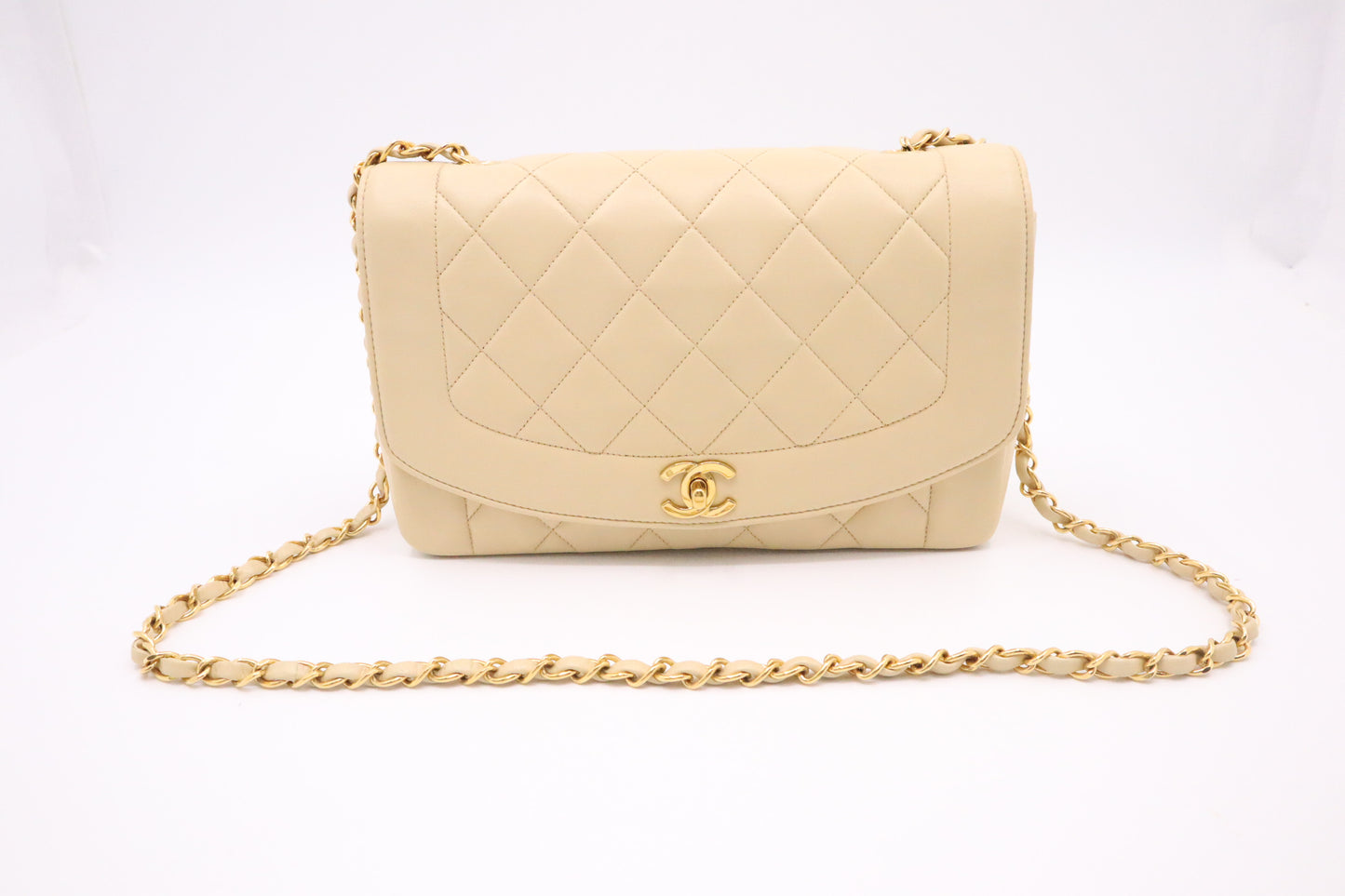 Chanel Medium Diana in Beige Leather