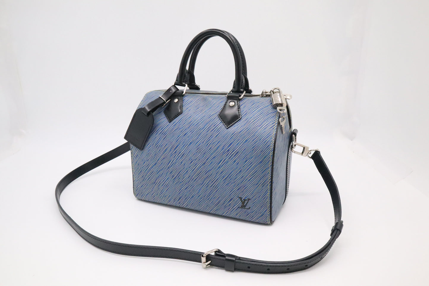 Louis Vuitton Speedy 25B in Blue Epi Denim Leather