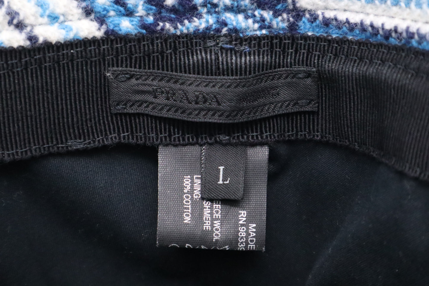 Prada Bucket Hat in Blue Wool & Cashmere