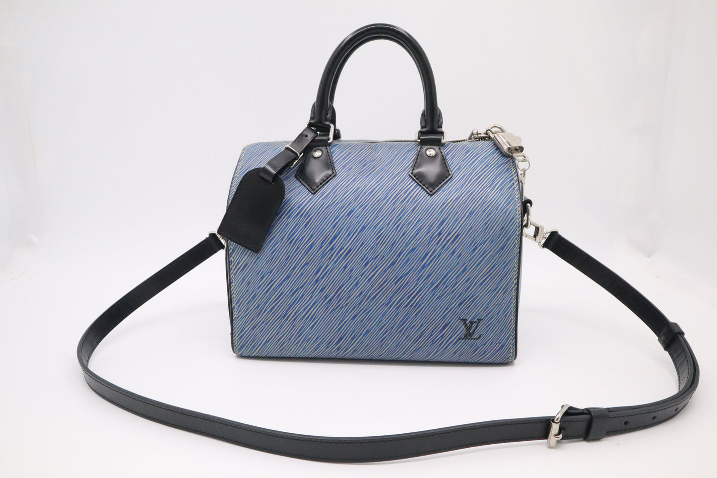Louis Vuitton Speedy 25B in Blue Epi Denim Leather