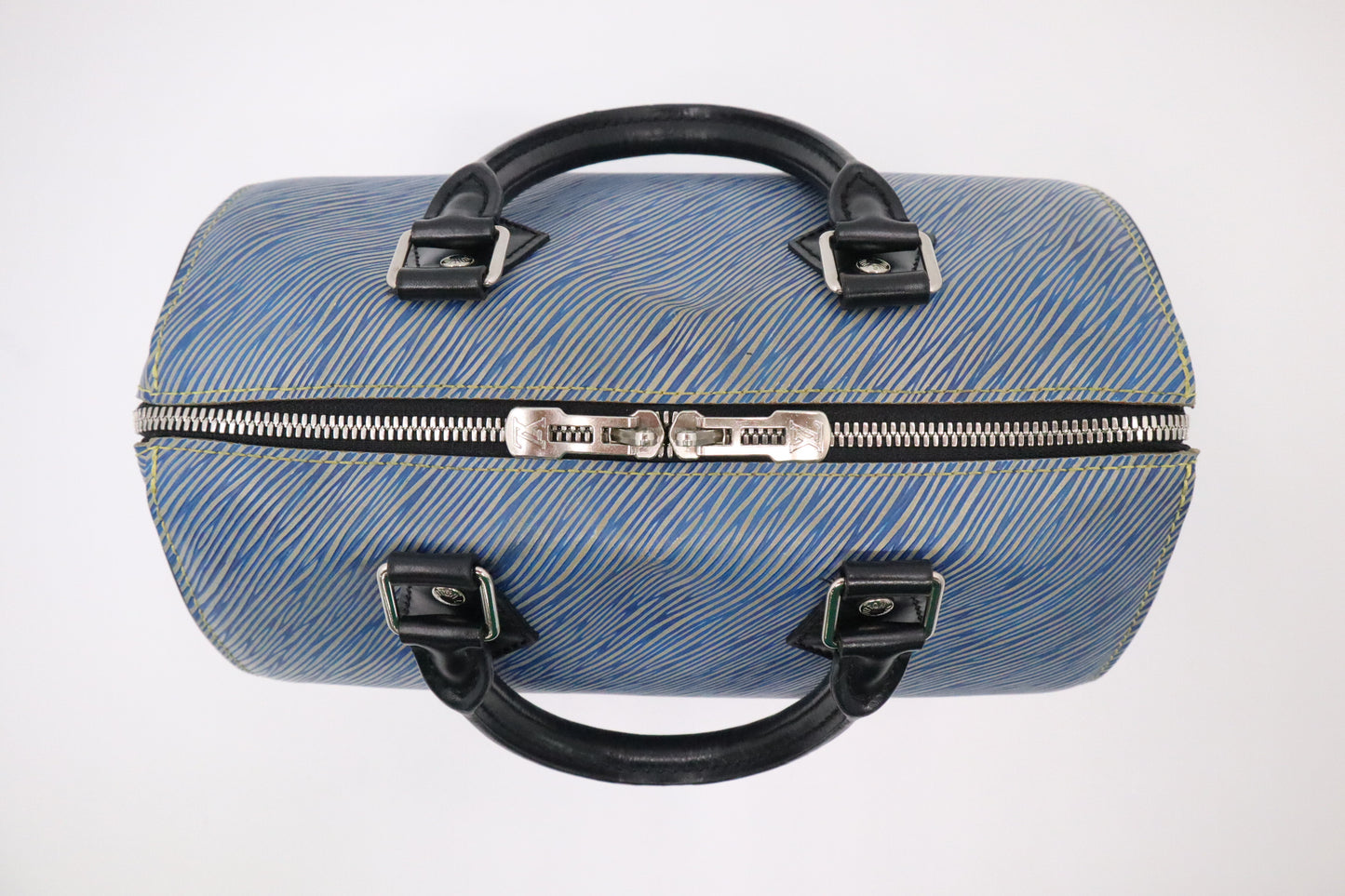 Louis Vuitton Speedy 25B in Blue Epi Denim Leather
