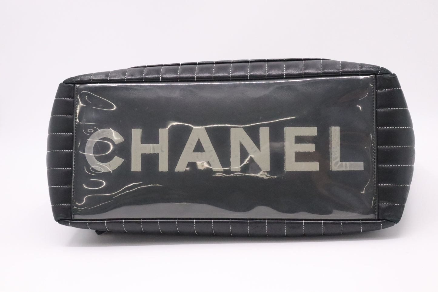 Chanel Mademoiselle Tote in Black Striped Leather