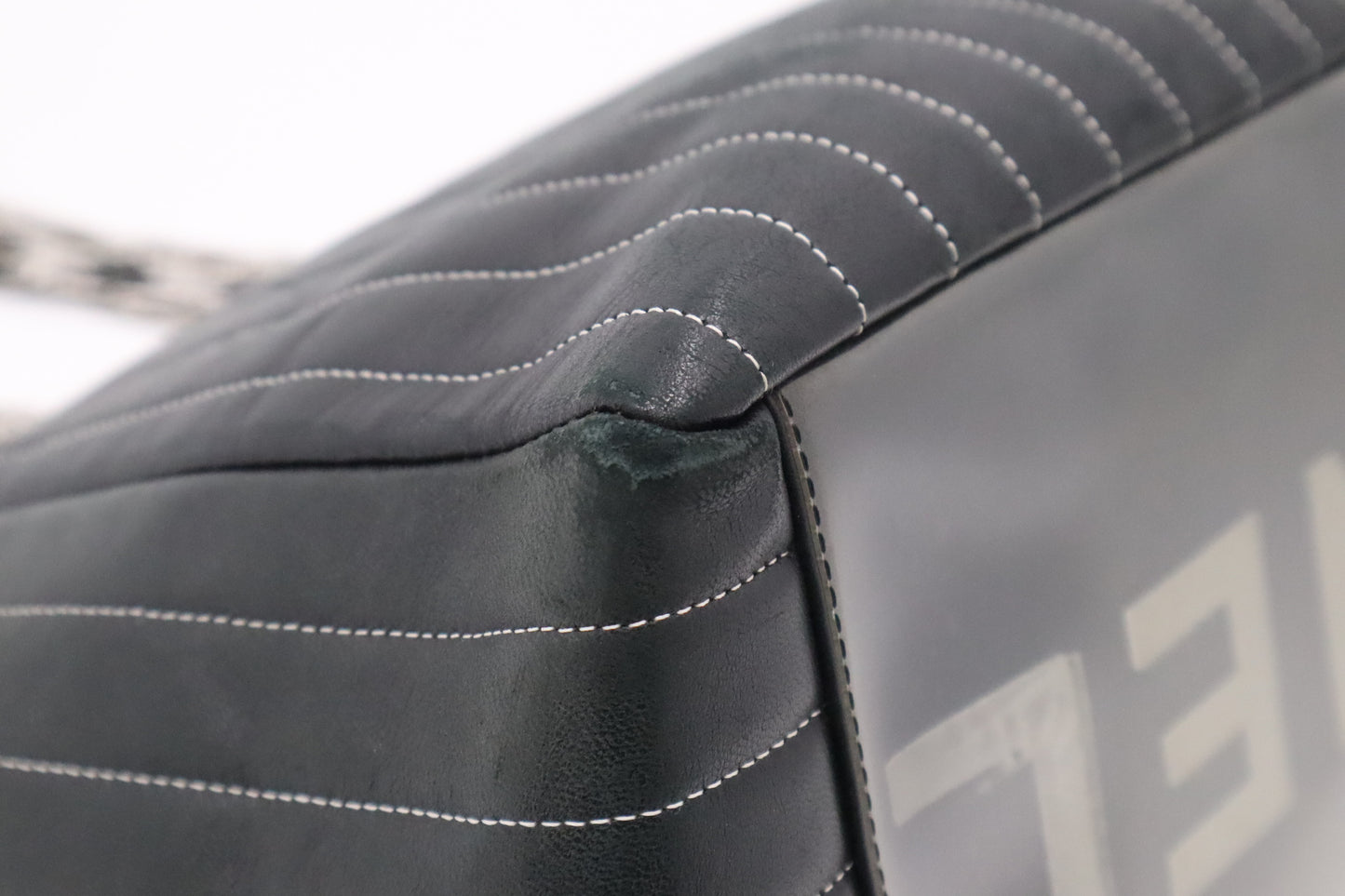 Chanel Mademoiselle Tote in Black Striped Leather