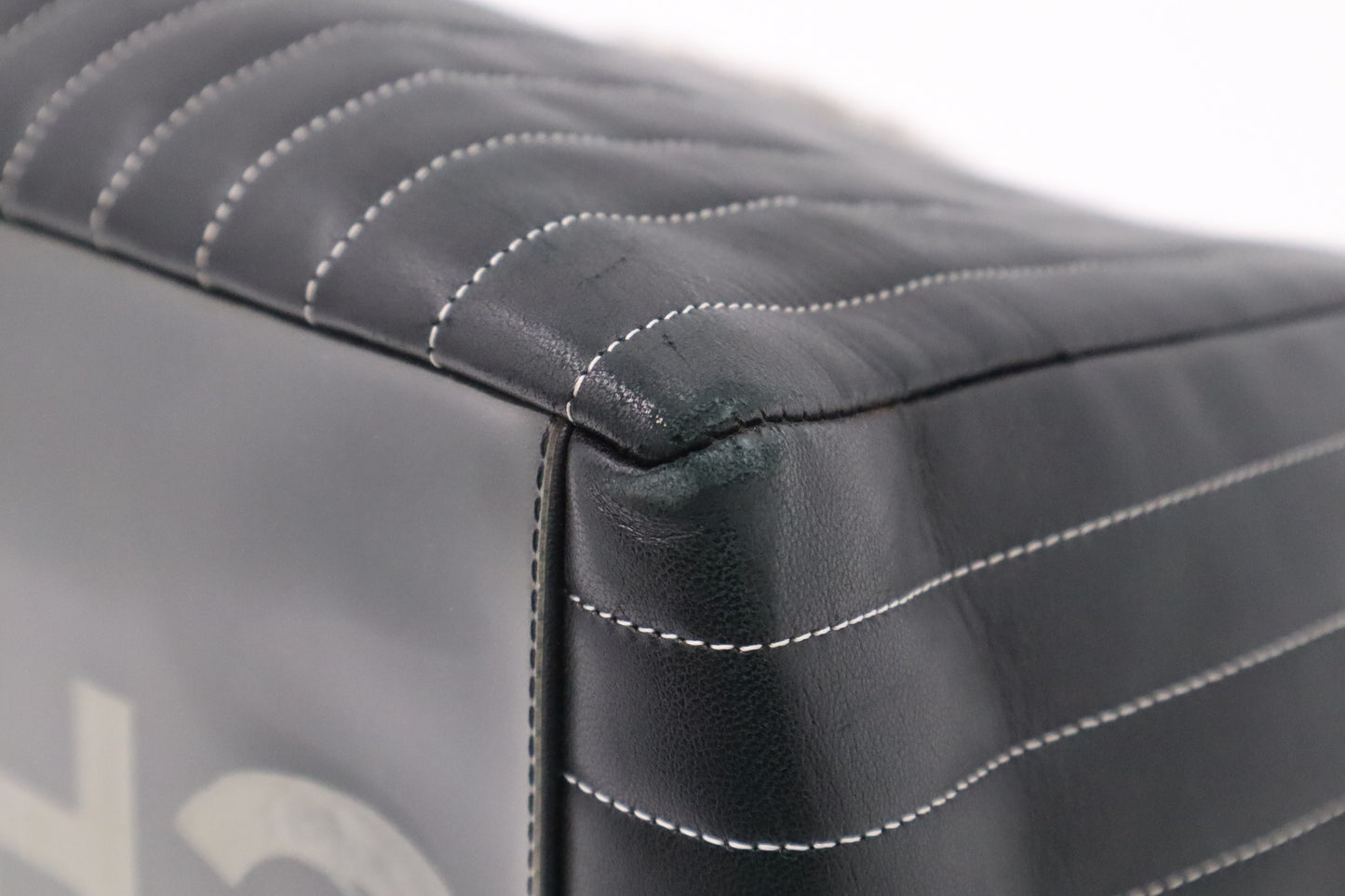 Chanel Mademoiselle Tote in Black Striped Leather