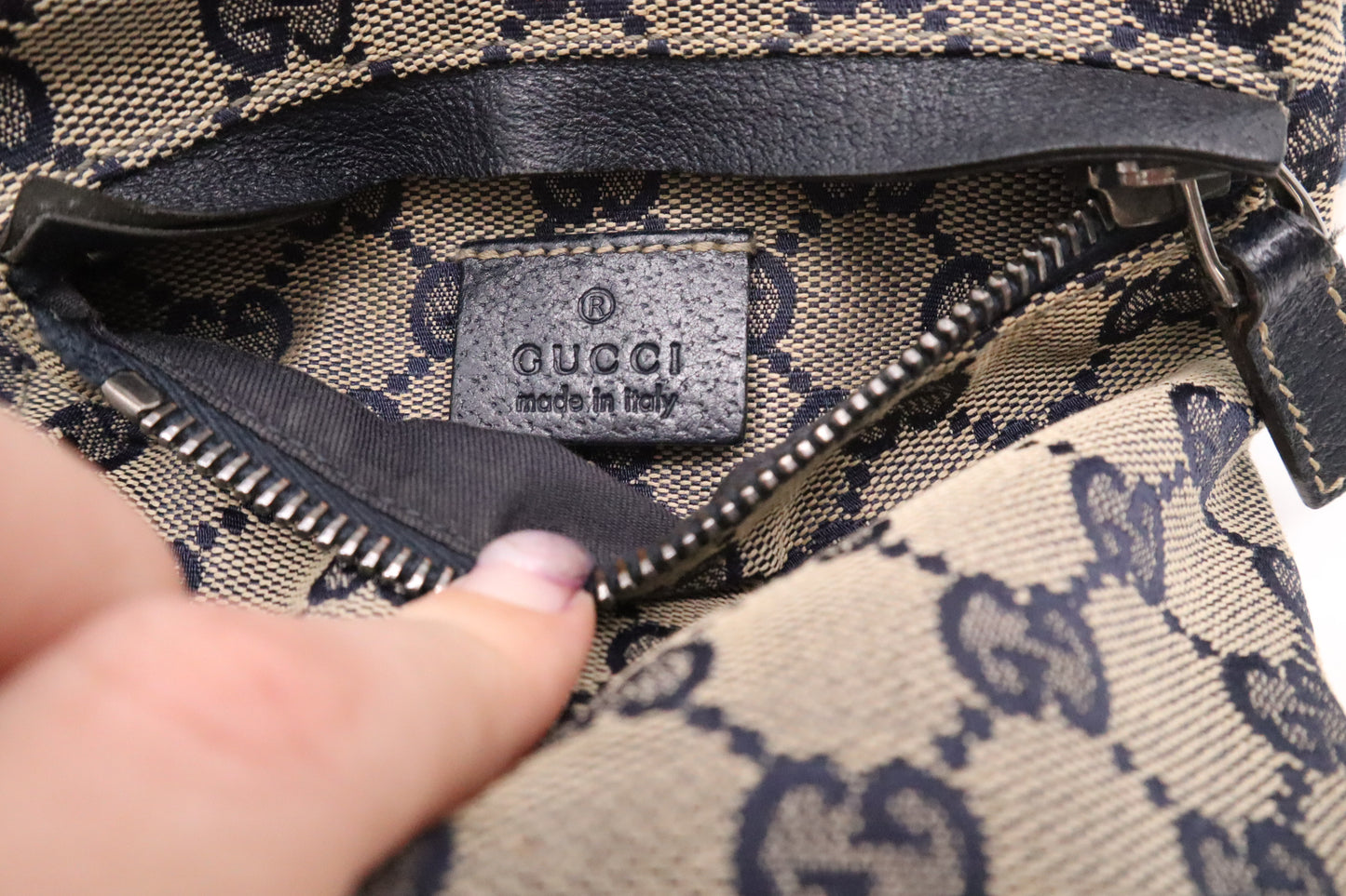 Gucci Waist Bag in Navy Blue GG Canvas