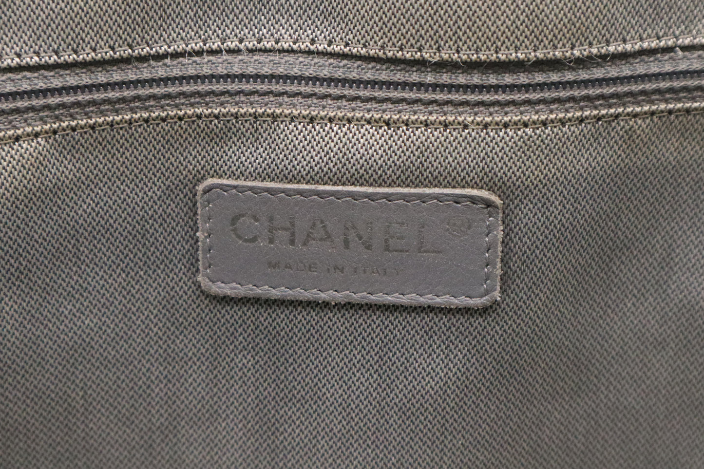 Chanel Mademoiselle Tote in Black Striped Leather