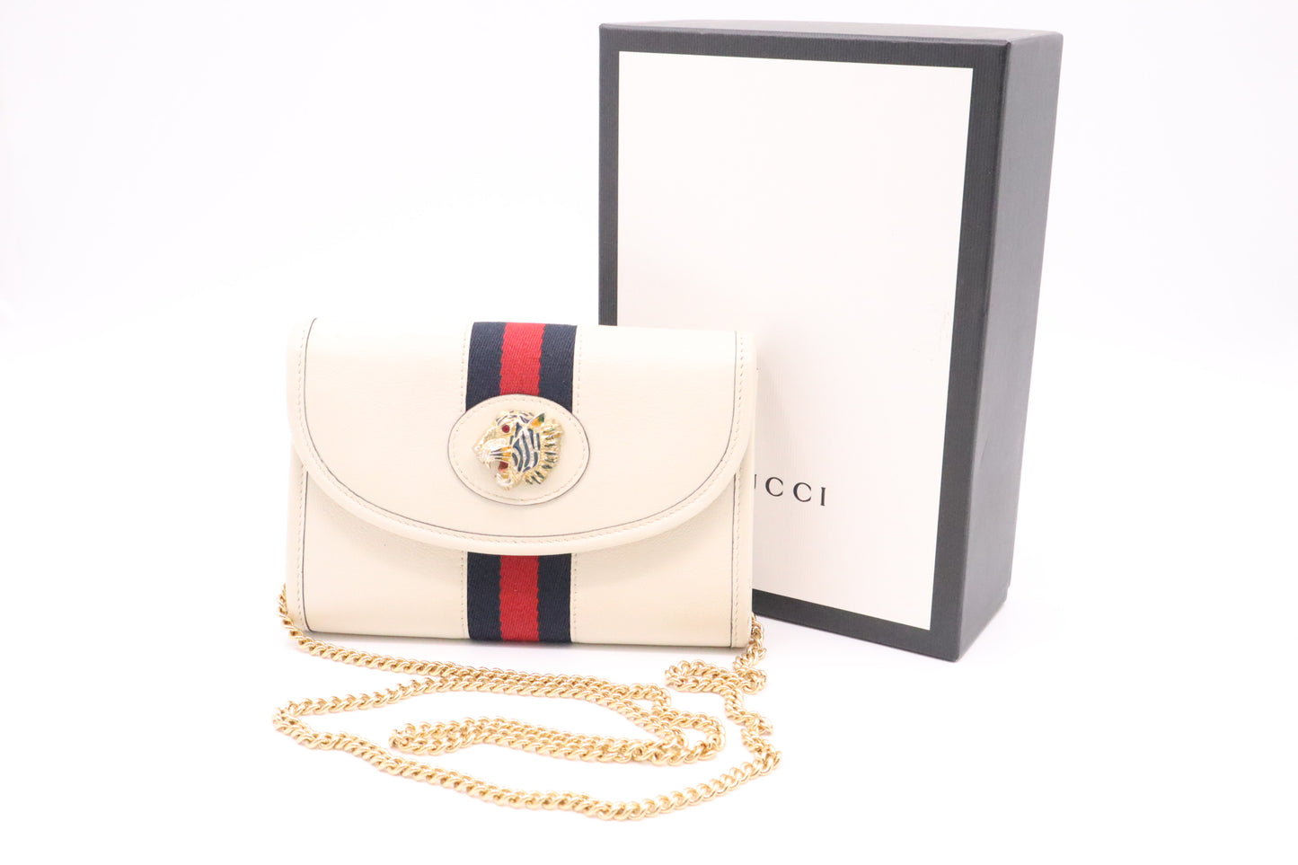 Gucci Mini Rajah Crossbody in White Leather