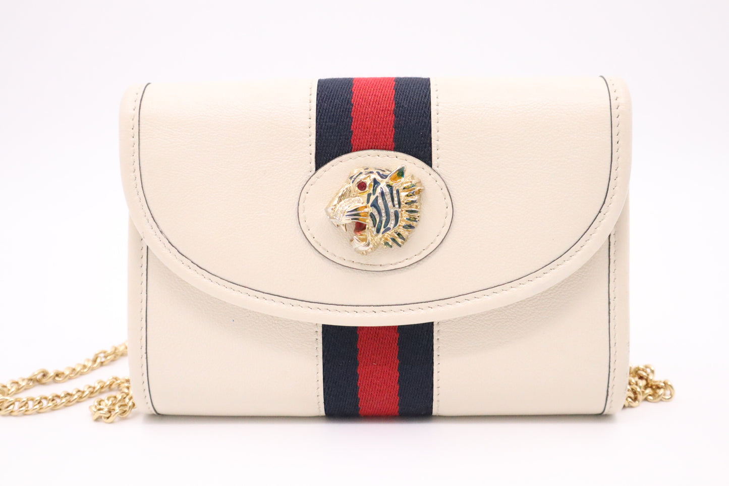 Gucci Mini Rajah Crossbody in White Leather