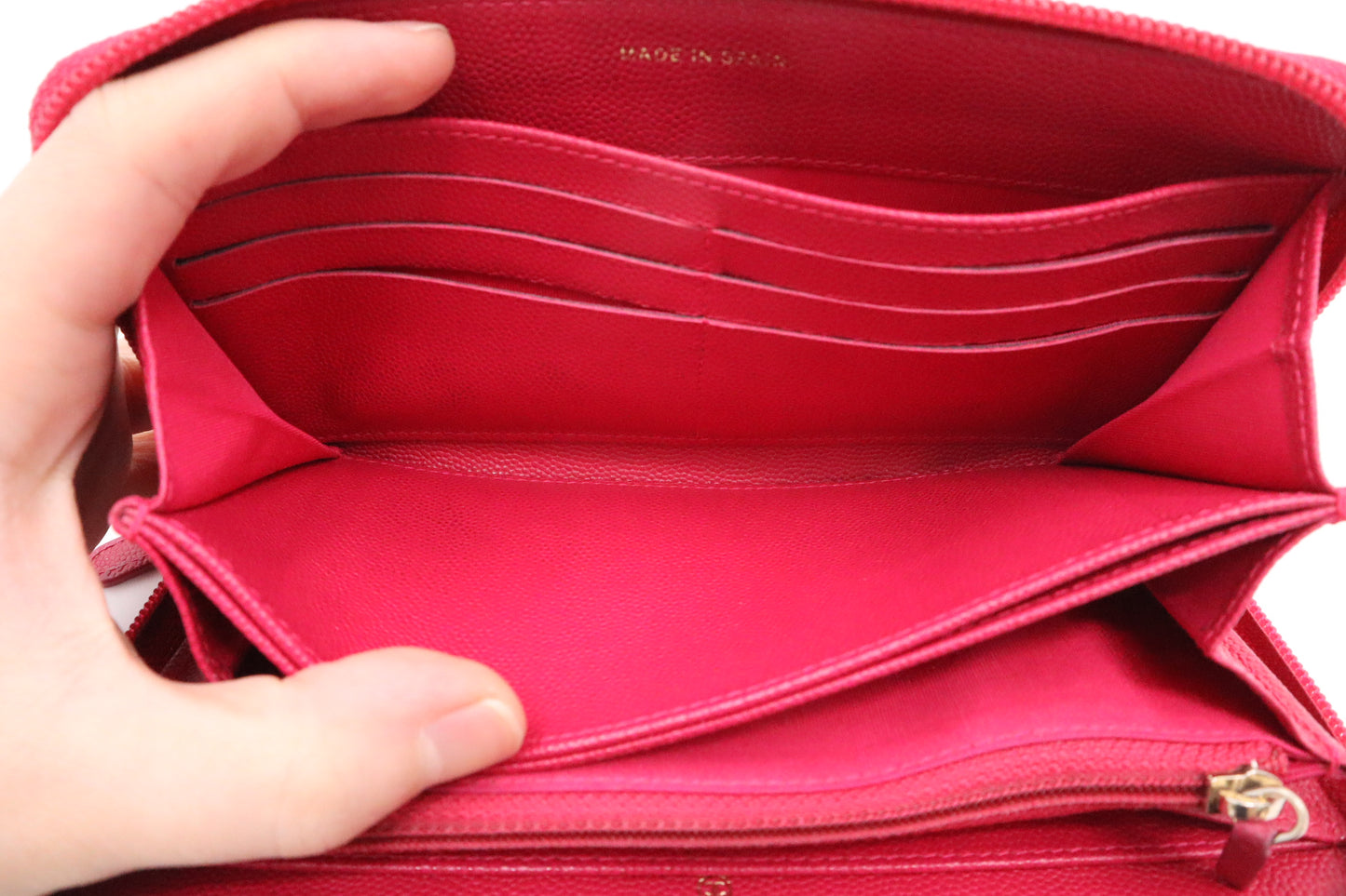 Chanel Boy Long Zippy in Pink Caviar Leather