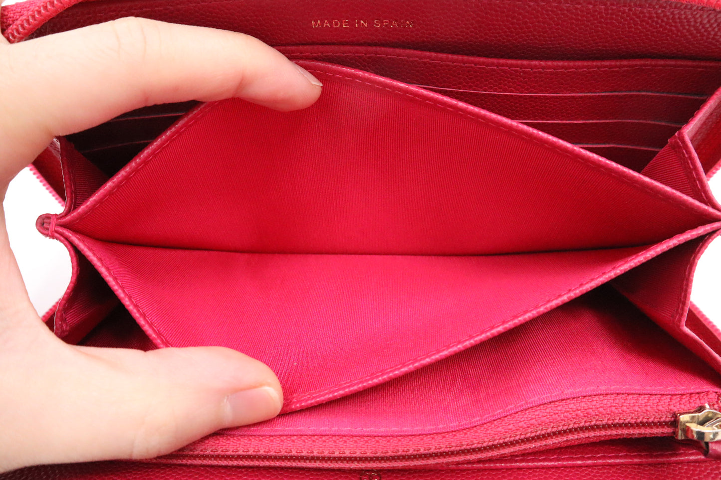Chanel Boy Long Zippy in Pink Caviar Leather