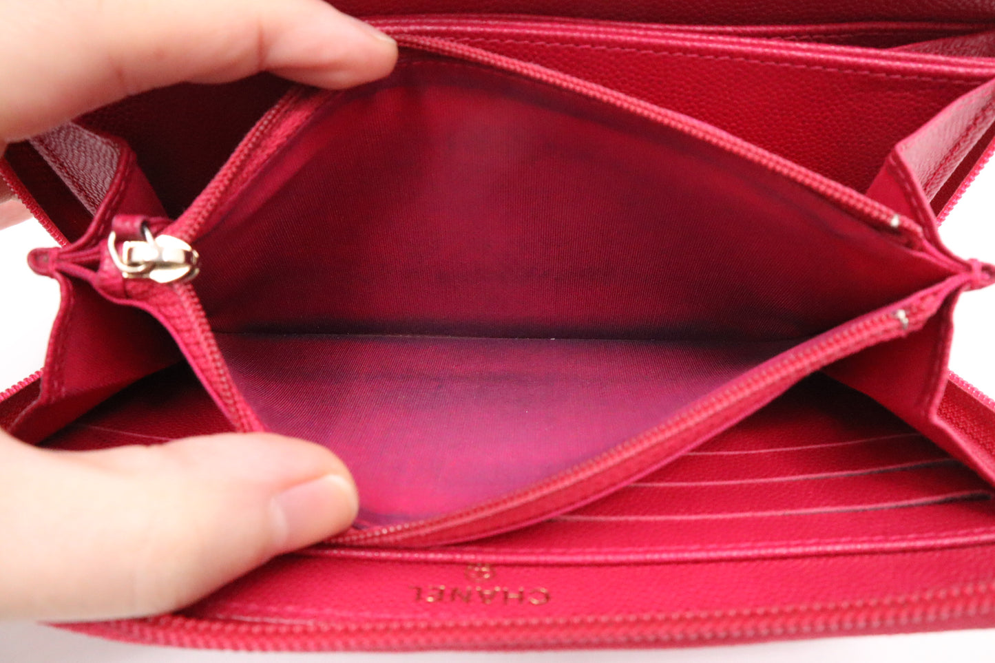 Chanel Boy Long Zippy in Pink Caviar Leather