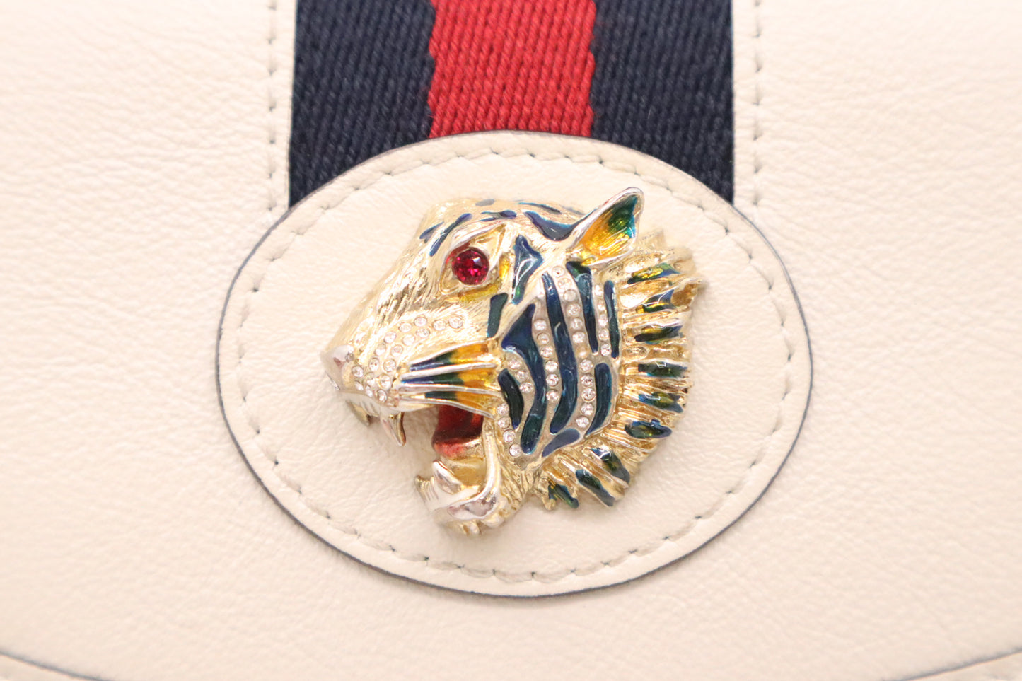 Gucci Mini Rajah Crossbody in White Leather