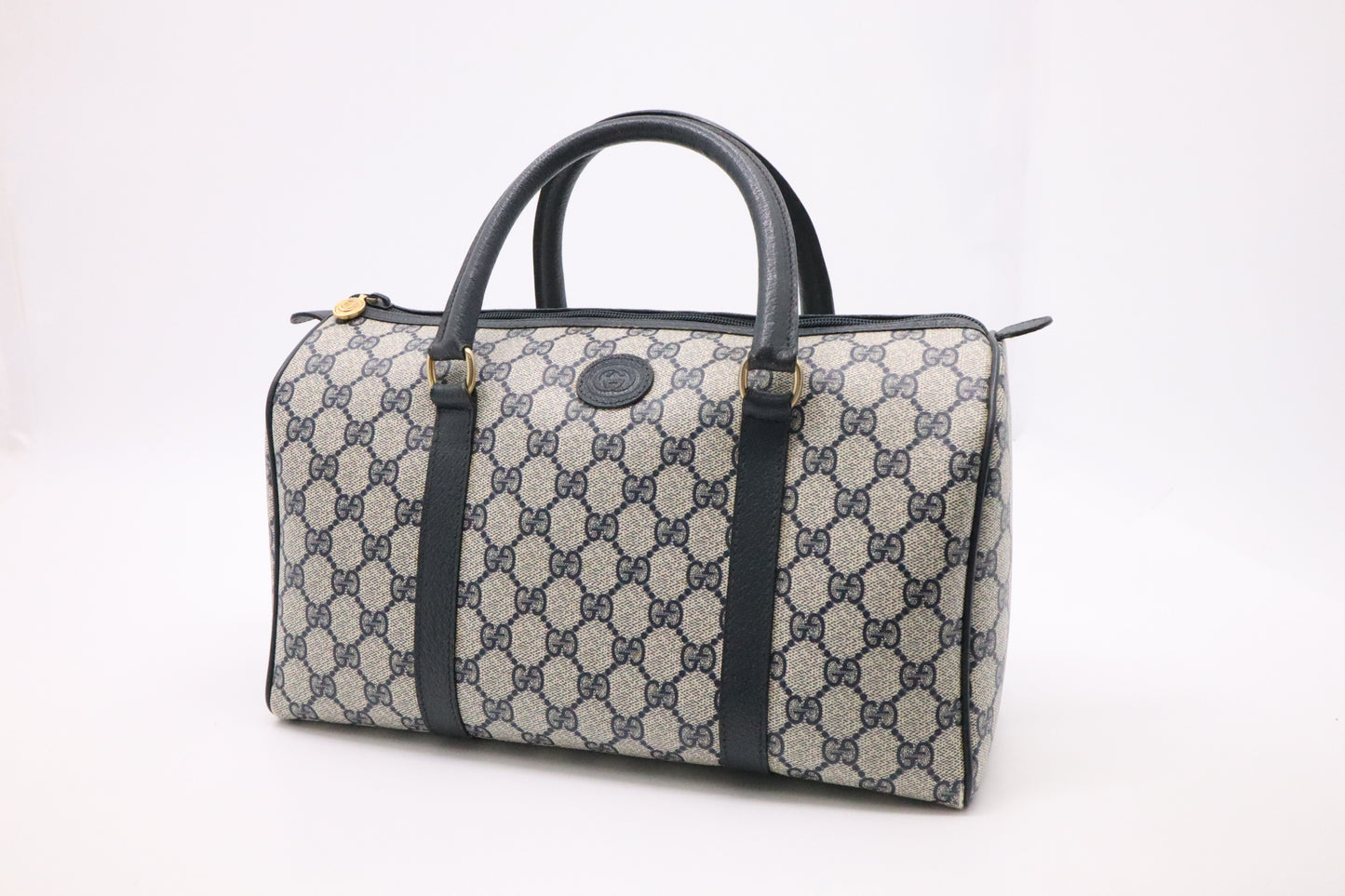 Gucci Boston Bag in Blue GG Supreme Canvas