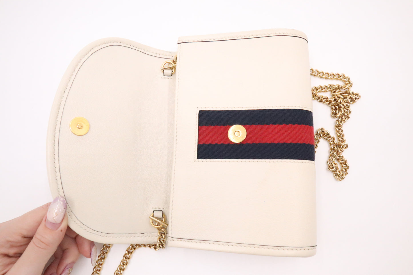 Gucci Mini Rajah Crossbody in White Leather
