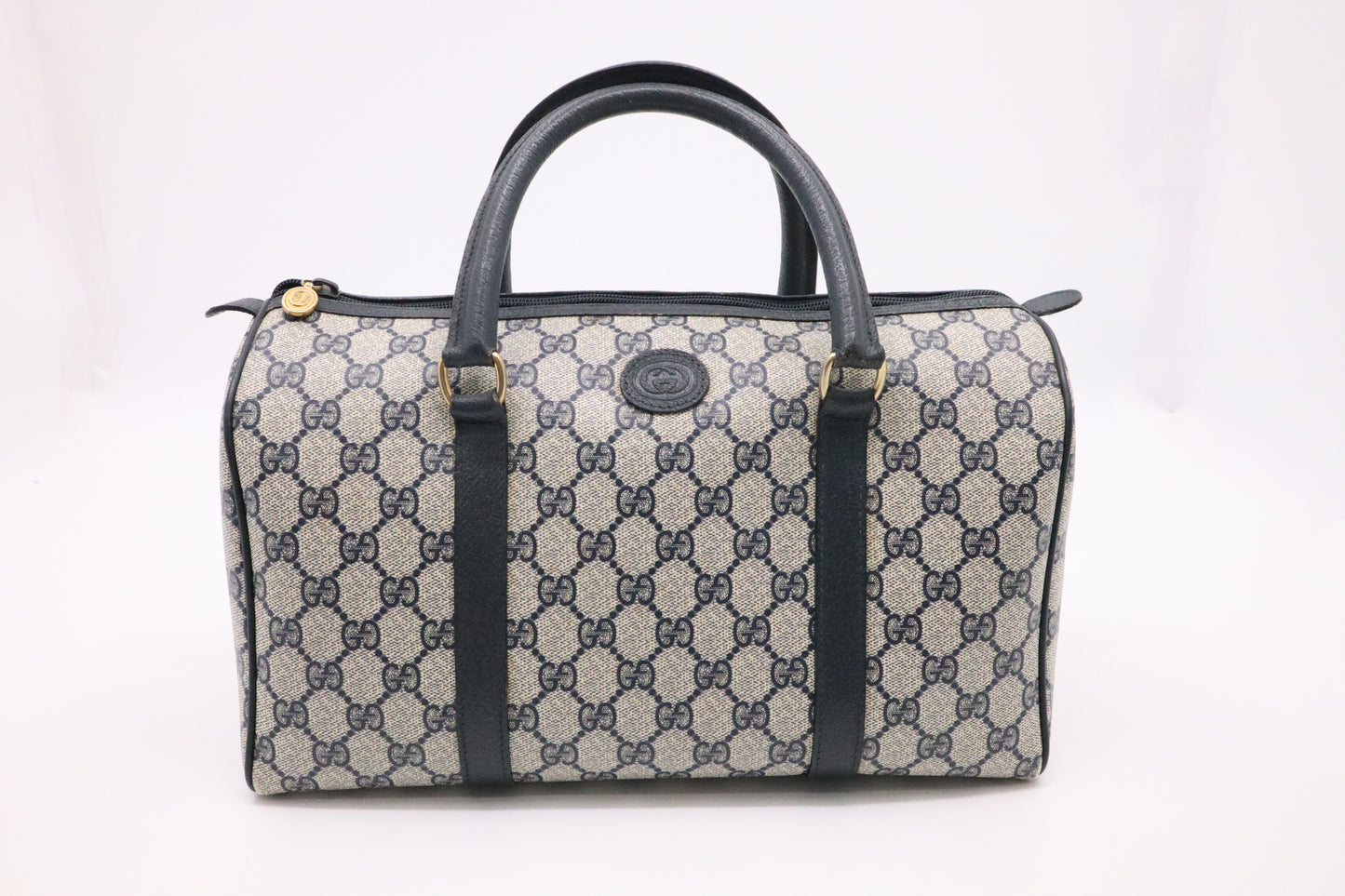 Gucci Boston Bag in Blue GG Supreme Canvas