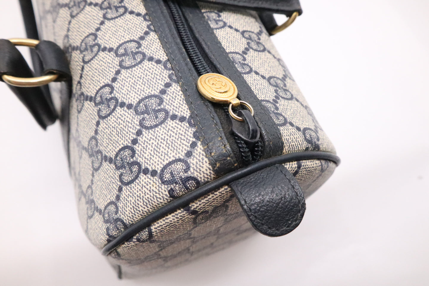 Gucci Boston Bag in Blue GG Supreme Canvas
