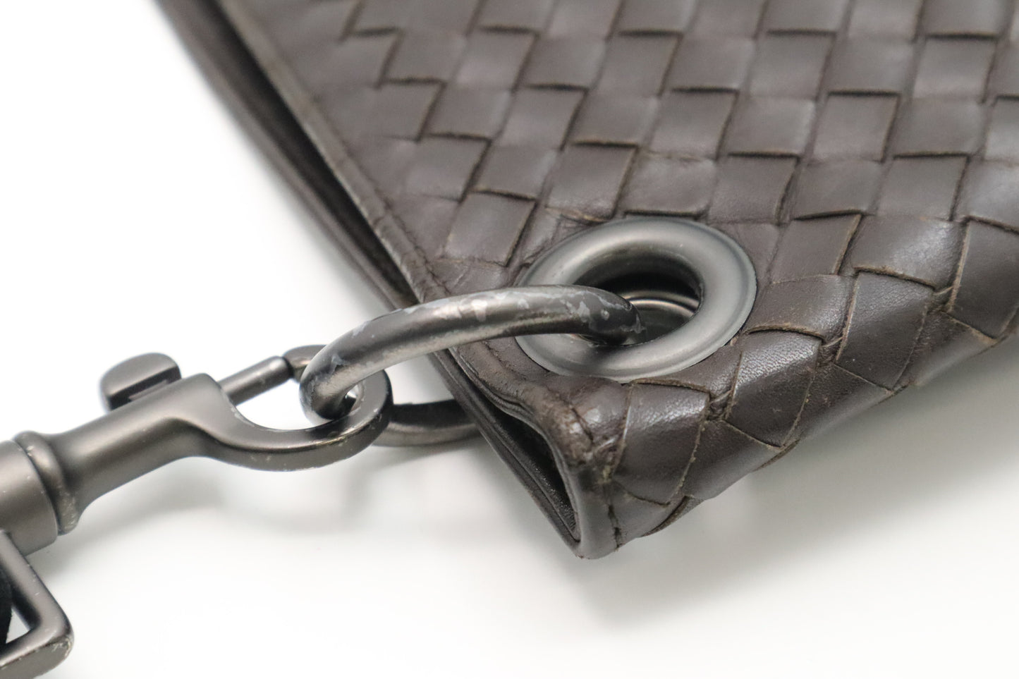 Bottega Veneta Crossbody in Dark Brown Intrecciato Leather