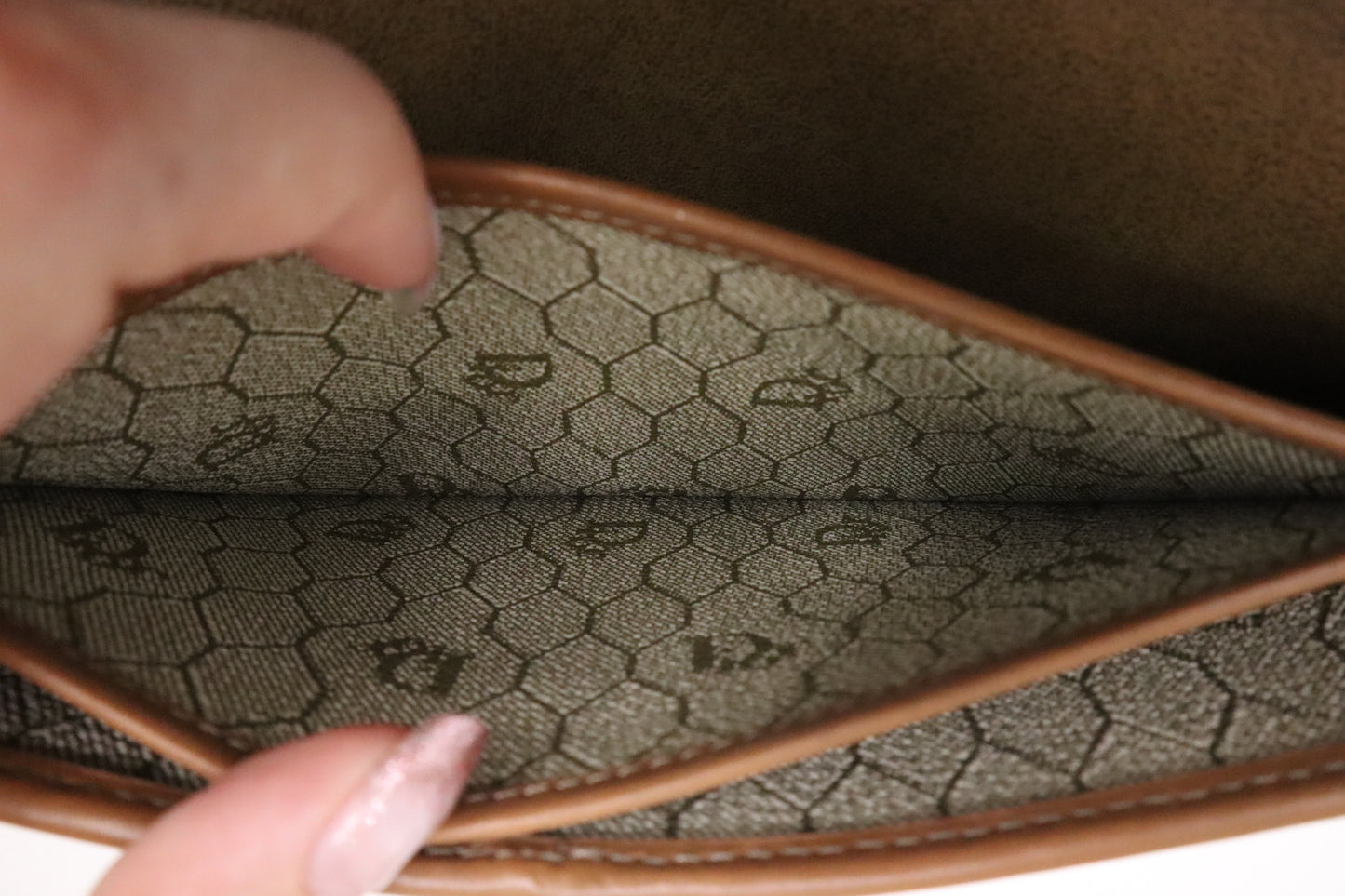Dior Shoulder Bag in Beige Honeycomb Canvas