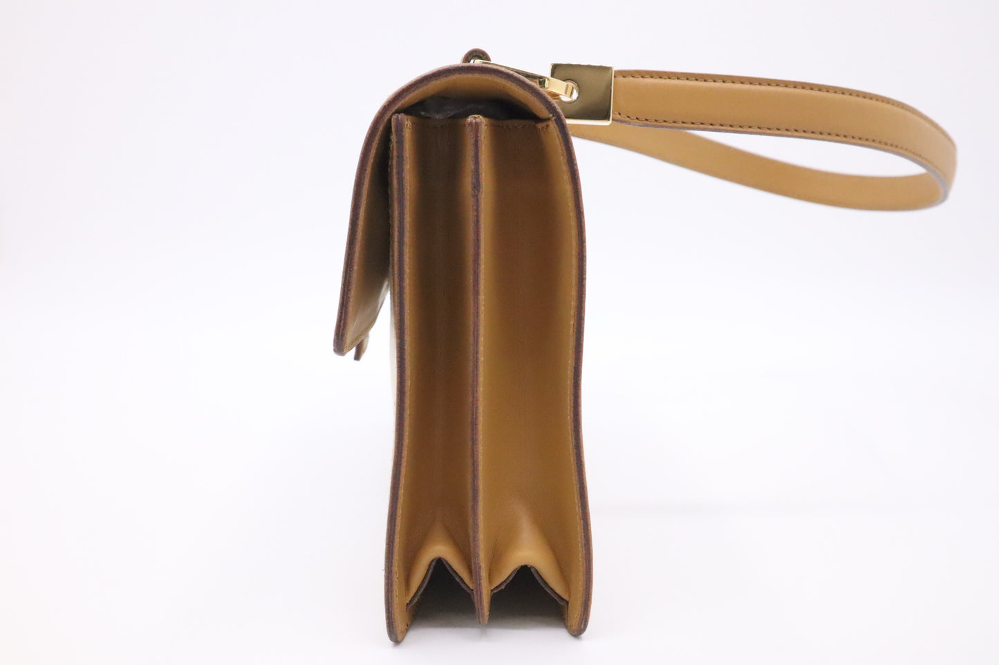 Gucci Shoulder Bag in Cream Canvas with Tan Leather