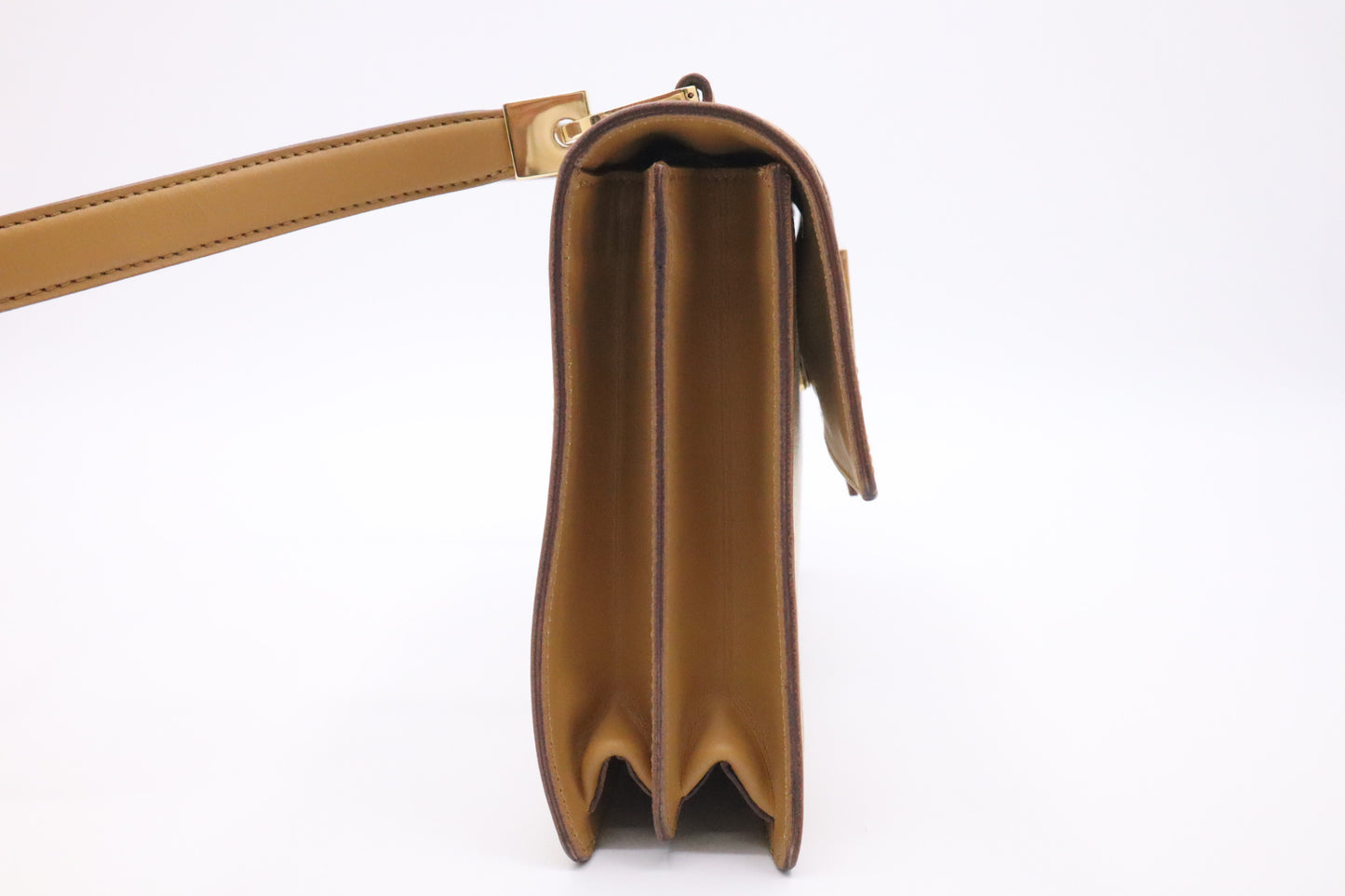 Gucci Shoulder Bag in Cream Canvas with Tan Leather