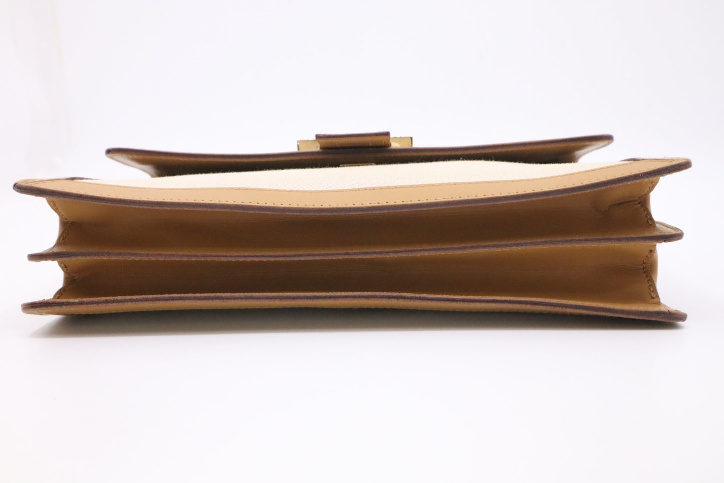 Gucci Shoulder Bag in Cream Canvas with Tan Leather